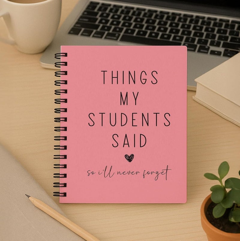 bitCNY Teacher Gift Spiral Notebook Hot Pink, Thank You Gift for Teacher, Teacher Appreciation Gifts, Keepsake Journal, Teacher Notebooks for School Supplies, Home & Office, Spiral Bound 5.5x8.5 - Image 3
